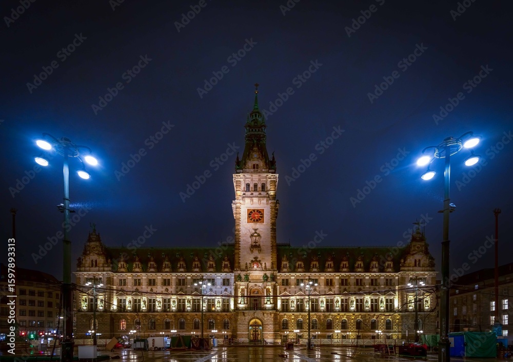 Fototapeta premium Town Hall Square Hamburg