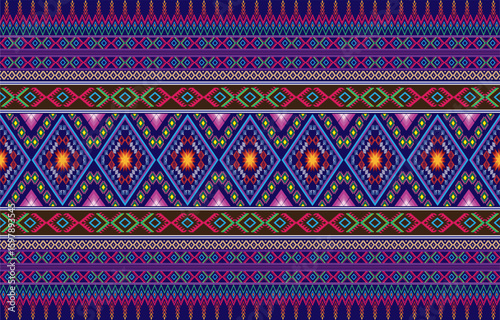 tribal ethnic themes geometric seamless background with a Peruvian american indigenous pattern. Textile print with rich native American tribal themes in an ethnic traditional style. Clothing 