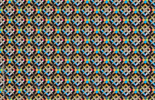 Aztec ethnic background design vector with a seamless pattern. Traditional motifs are illustrated. Element of a seamless pattern template