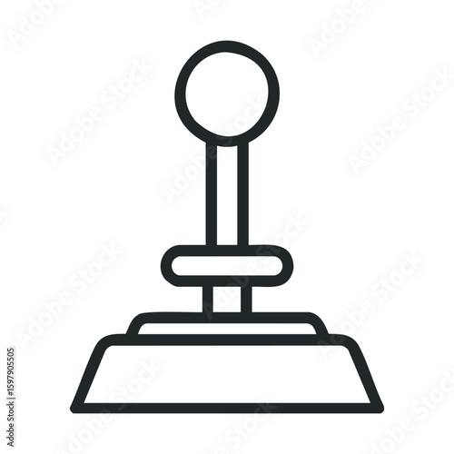 Manual gear shifter: line art of a car transmission stick