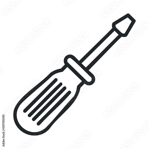 Outline of flathead screwdriver with ergonomic handle for easy use