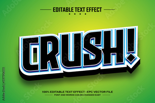 Crush 3D editable text effect template