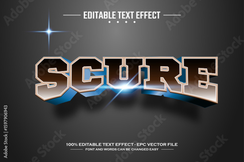Scure 3D editable text effect template