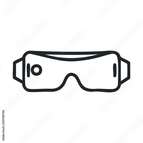 Simple line drawing of vr goggles for virtual reality experience