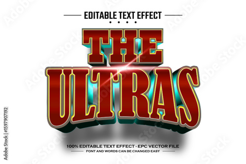The ultras 3D editable text effect template