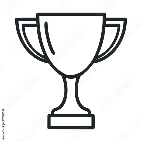 Simple outline of a trophy icon representing victory and achievement