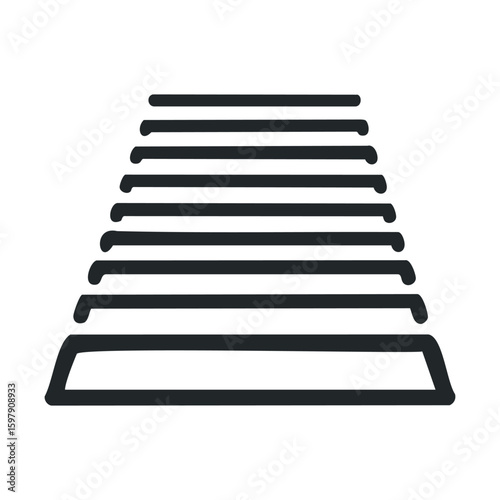 Grill lines icon in black and white on white background