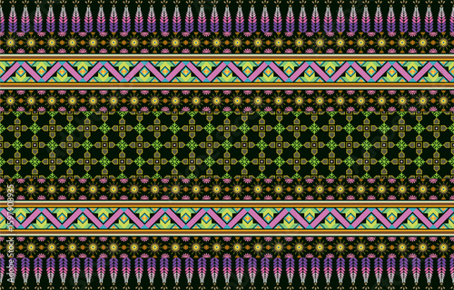 Geometric ethnic oriental seamless pattern traditional Design for background,carpet,wallpaper,clothing,wrapping,Batik,fabric,Vector,illustration,embroidery style.