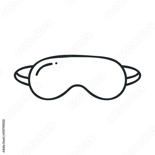 Simple black and white sleeping mask with minimalist design and elastic strap