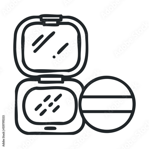 Compact makeup powder with mirror and applicator