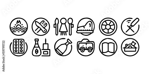 Daily life use icons set 
