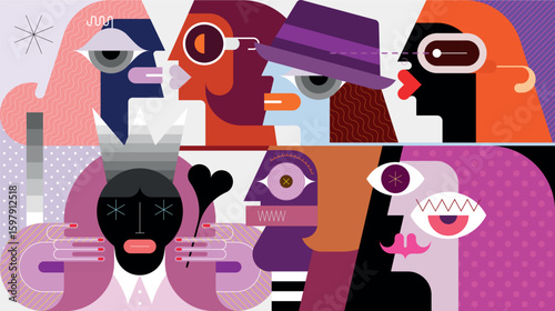Large Group Of People Vector Illustration