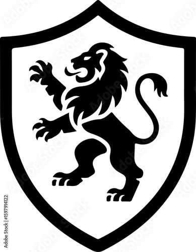 Lion Shield Silhouette Vector