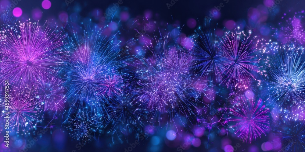 Fototapeta premium The spectacular fireworks display illuminating the night sky in vibrant colors.