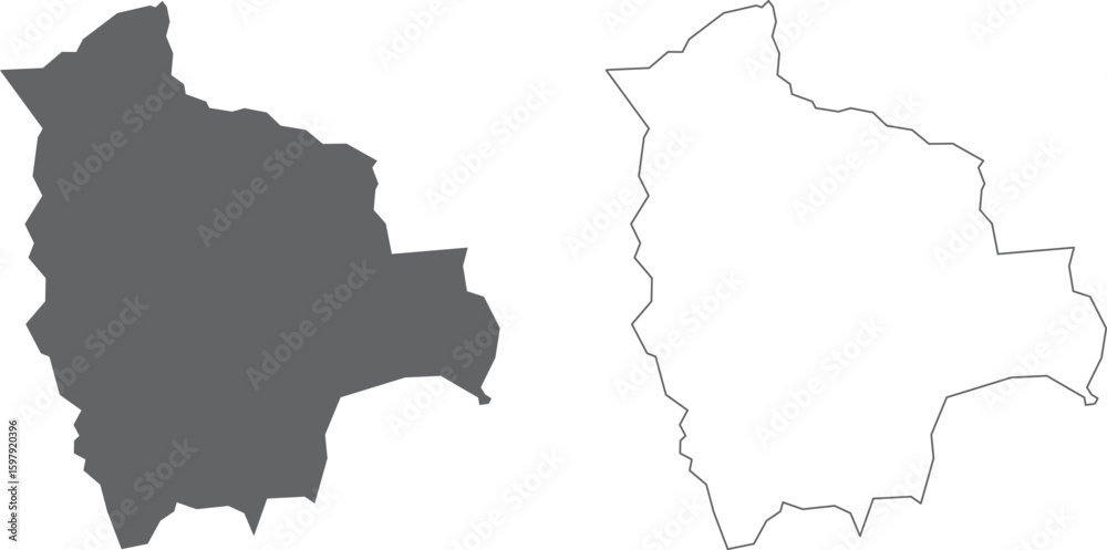 Obraz premium vector illustration of simple abstract map of Bolivia