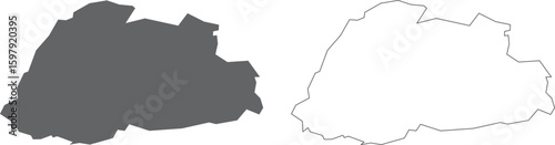 vector illustration of simple abstract map of Bhutan