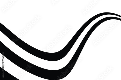 Wavy Flowing Black and White Stripes in a 3D Perspective