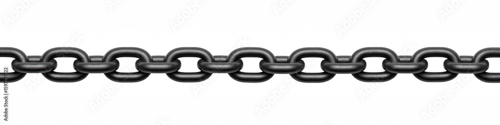 Fototapeta premium Seamless black chain design, featuring interlocking links that create strong and sturdy appearance. This graphic can be used for various design