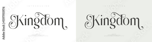 Kingdom Stylish Minimalist Serif Font. Elegant Modern Lettering for Fashion, Branding, Editorial & Romantic Logo Design. Vector Illustration.

