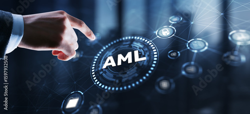 AML Anti Money Laundering Financial Bank Business Technology Concept