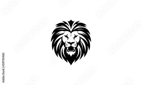 Black and White Lion Head Logo