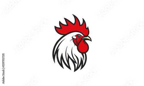 Aggressive Rooster Head Logo