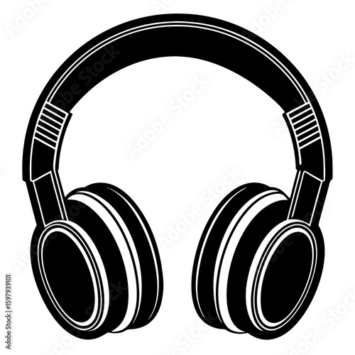headphones icon on white background
