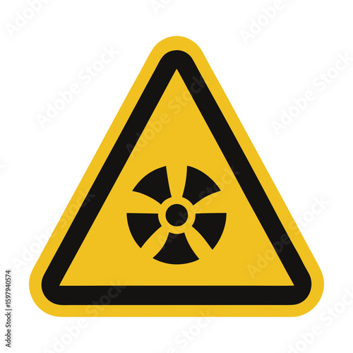Yellow and black inhalation hazard warning sign with a radiation symbol inside a triangle