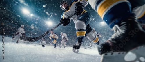 Wallpaper Mural The thrilling action of a hockey player in an ice rink during a game. Torontodigital.ca