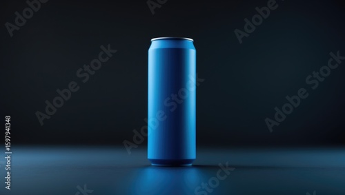Wallpaper Mural A blue aluminum can standing upright on a dark surface with a dark background. Torontodigital.ca