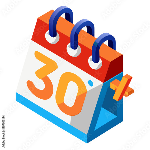 Business agenda concept with calendar and clock. 3d vector illustration