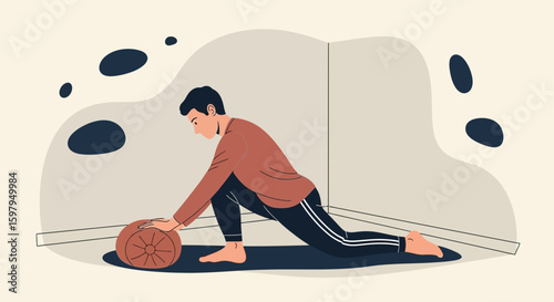 Man Stretching At Home Improves Flexibility And Well Being Lifestyle