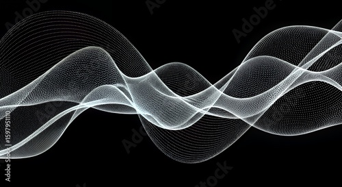 粒子状の波紋 抽象的なデジタルサウンドウェーブ