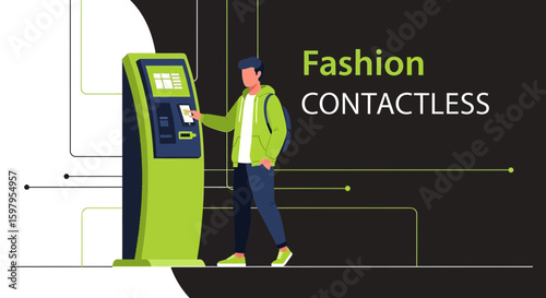 Modern Contactless Technology With Person Using A Payment Terminal In A Store