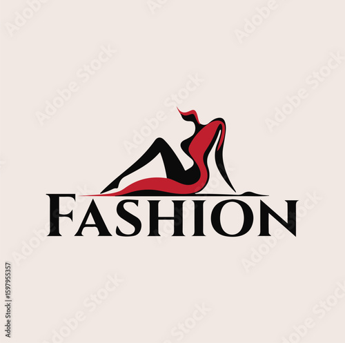 A stylized, graphic illustration of a woman Fashion 