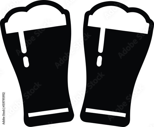 mug beer silhouette vector illustration, chilling beer glass symbol 