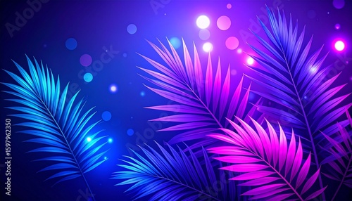 Wallpaper Mural Leaf neons background Torontodigital.ca