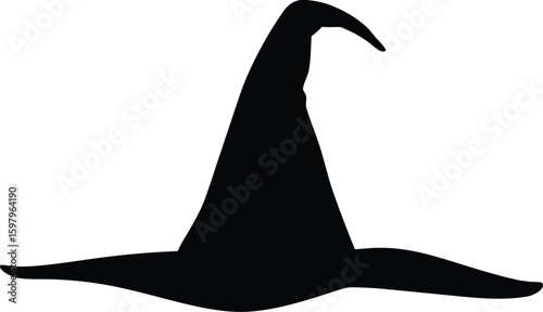halloween witch hat silhouette vector, 