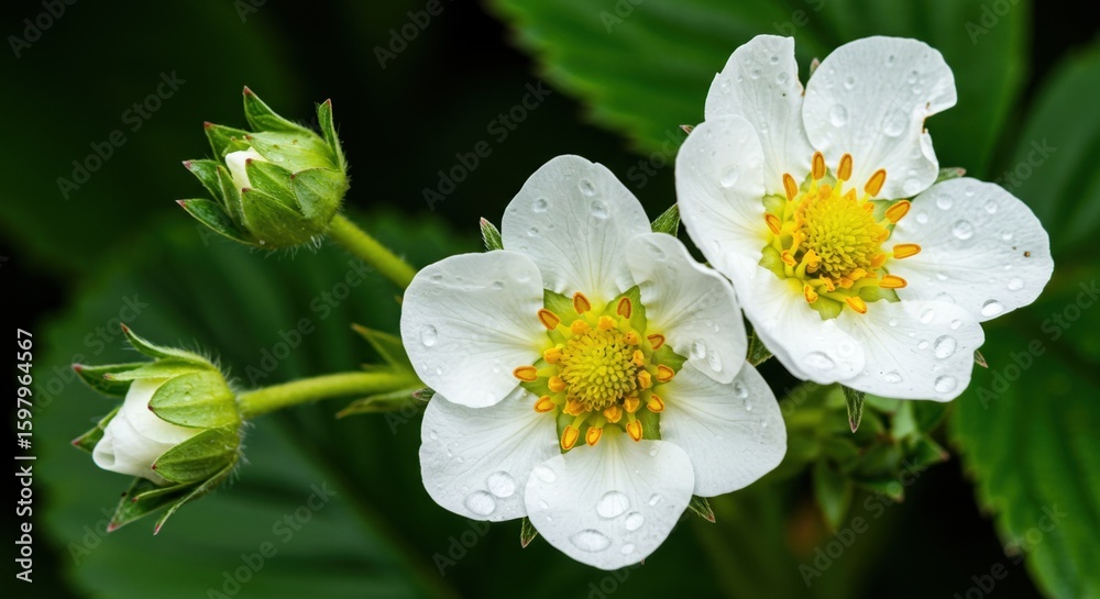 Obraz premium yellow flower with dew drops