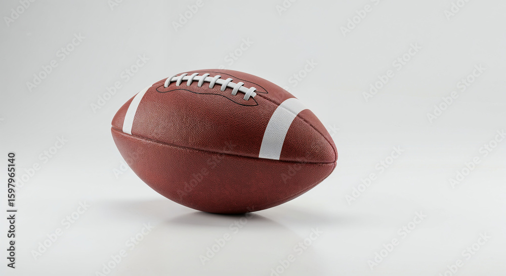 Brown american football white laces reflective surface seamless white background soft lighting leather texture sleek professional contrast
Brown american football white laces reflective surface seamless white background soft lighting leather texture sleek professional contrast