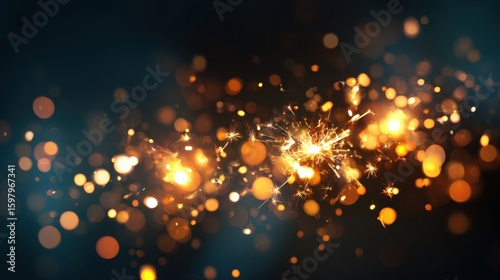 The Capture of Glimmering Sparks Against a Dark Background