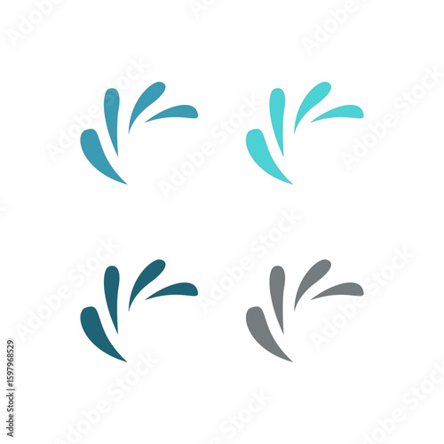 WATER SPLASH SIGN SYMBOL LOGO VECTOR
