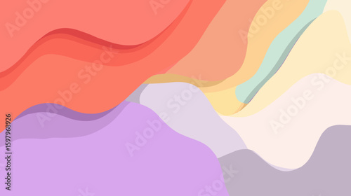 Abstract colorful wave patterns in soft pastel tones  