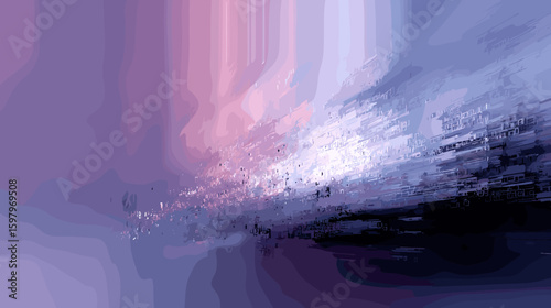 Abstract hand-drawn flat vector-style illustration in purple tones  