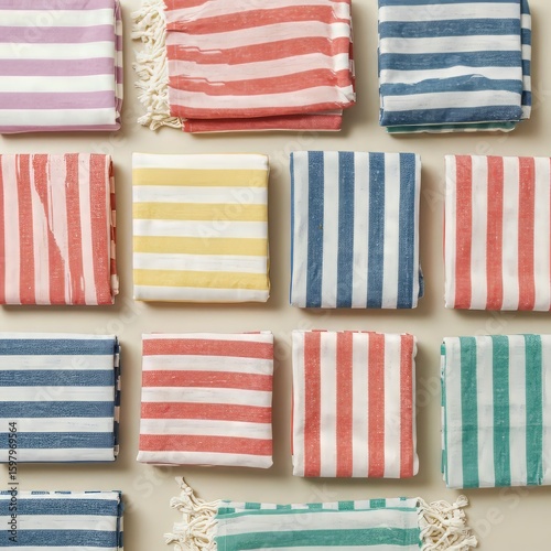 stack of colorful towels