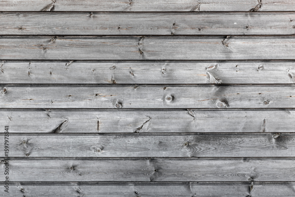 Obraz premium Gray Wooden Wall Texture With Natural Knots and Grain Patterns