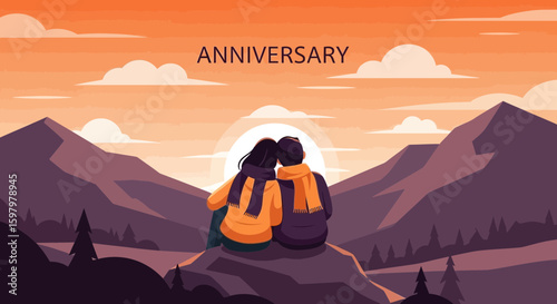 Romantic Mountain Getaway Sunset View For Anniversary Celebration Scenery