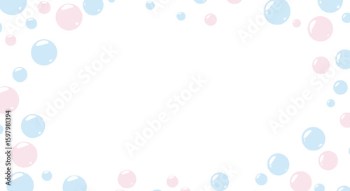 Hand-drawn flat vector-style illustration of colorful bubbles on white background  