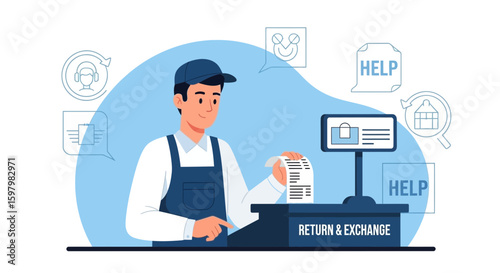Seamless Returns And Exchange Process Illustration For Enhanced Customer Satisfaction