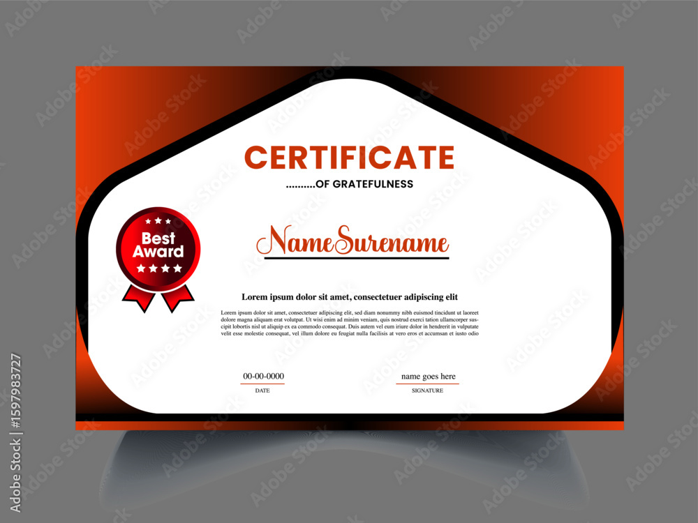 Obraz premium Clean modern certificate design template